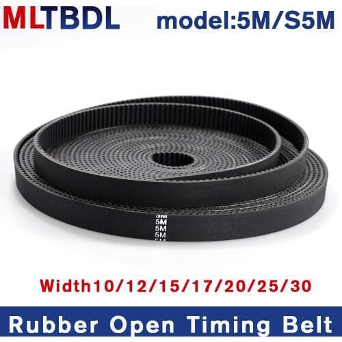 Arc Tooth HTD5M STS5M Open Synchronous belt Width 10/12/15/20/25/30mm Rubber fiberglass Neoprene for Elevator door machine belt