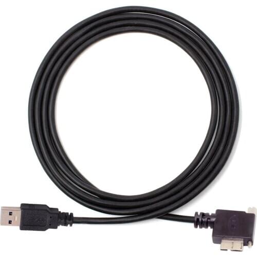 1.2m 90 Degree Right Angled Micro USB Screw Mount to 3.0 Data Cable for Camera