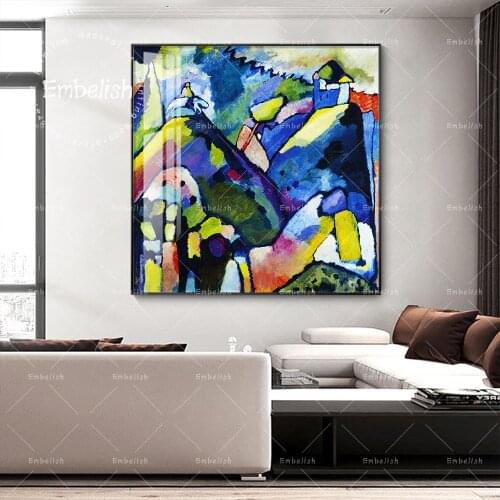 1 Pieces Abstract Colorful HD Print Canvas Oil Paintings By Kandinsky Home Decor Famous Artworks For Living Room Pictures Poster