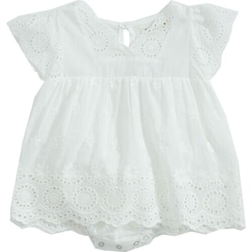 100% Cotton 2020 Summer Girls Bodysuit Clothes Lace High Quality Princess Baby Girls Clothing Baptism Christmas Outfits Clothes