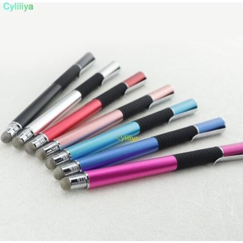 200pcs new 2 in 1 disc tips comfortable stylus pens for touch screens with clip