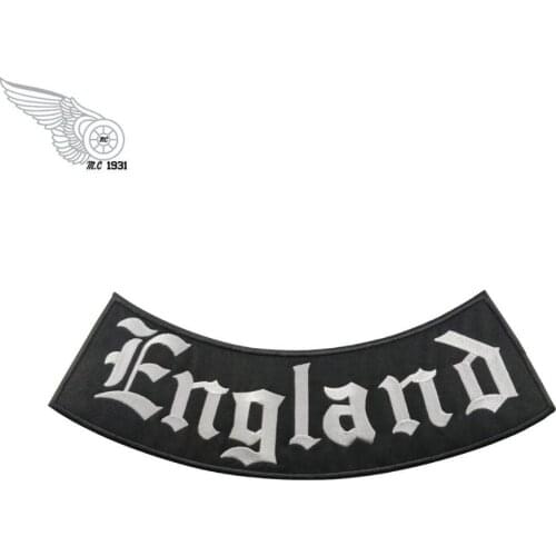 38.6CM Rocker England outlaw black rocker biker patch punk embroidery iron on large rider applique back size patches for jacket