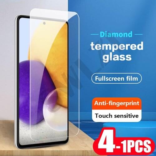 4-1Pcs 9H on the tempered glass for Samsung Galaxy A02s A12 A22 A32 A42 A52 A72 phone screen protector protective film