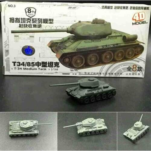 1:144 4D Tank Model Building Kits Military Model Toys High-density Material Panther Tiger Assault Assembling Military Toys