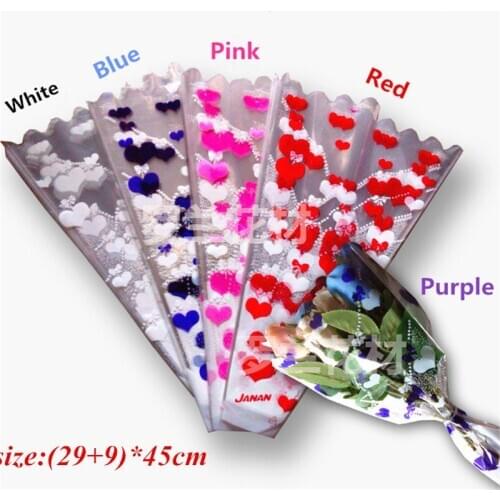 50pcs Single Rose Plastic Package Bag Flower Bouquet Wrapping Paper Plastic Opp Bag Floral Packaging Bags Party Decor
