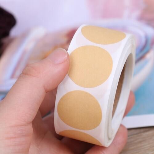 500pcs/set Kraft Paper Sticker Labes Scrapbooking Blank Cowhide Sticker Sealing Sticker For Package Stationery Write A Letter