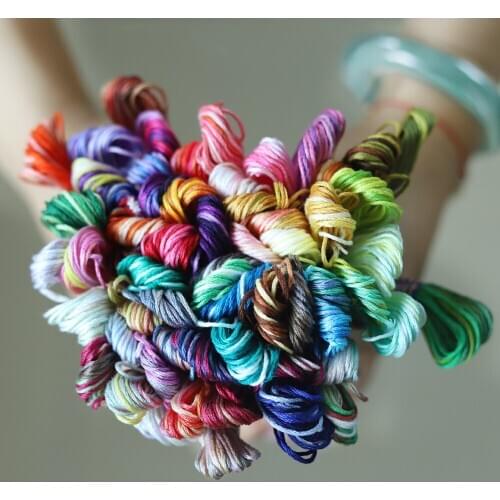 61 Variegated Colors Double Mercerized 100% Egyptian Cotton Embroidery Floss 8 meters per skein Variation Cross stitch