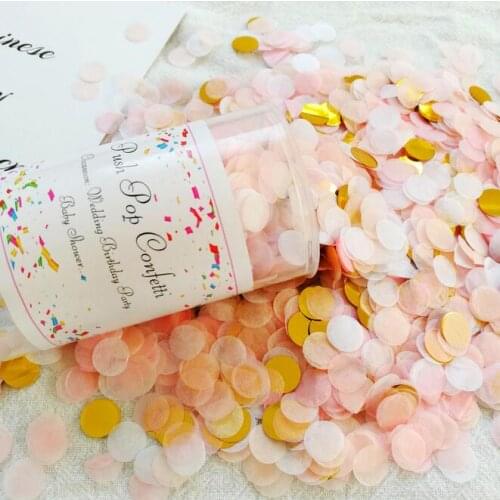 8 Set Push Green Pink Confetti Poppers for Wedding Happy Birthday Flower Paper Mini Round Confetti Dots Party Decoration
