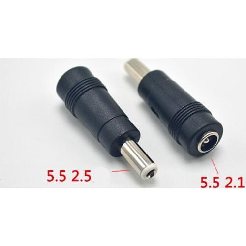 8pcs 5.5mm x 2.5mm Male Plug to 5.5mm x 2.1mm Female Jack DC Power Adapter