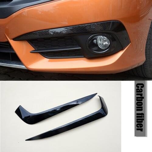 Auto Car Styling Front Bumper Headlight Fog Lights Strips Stickers For Honda Civic 2019 2018 2017 2016 10th Civic Accessories