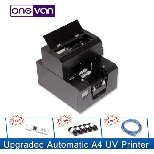 Automatic printer A4 UV cylinder for mobile phone case leather glass with detachable printing stand LED UV cooling