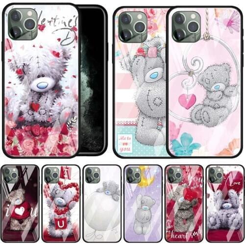 Tatty Teddy Me To You Bear Tempered Glass Case Coque for iPhone 11 12 Pro MAX 12 Mini 7 8 X XR XS MAX 6 6S Plus SE Phone Cover