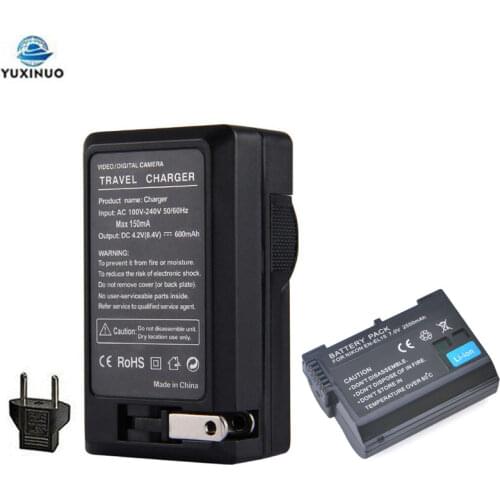 EN-EL15 ENEL15 EN-EL15B EN-EL15A Full Decoding Battery + Charger for Nikon D7000 D7100 D7200 D850 D750 D7500 D810 D500 D800 D610