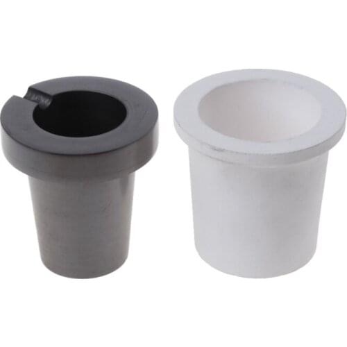 L5YD 2Pcs 700g Graphite Crucible Quartz Gold Silver Melting Crucible Cup Kit Tools