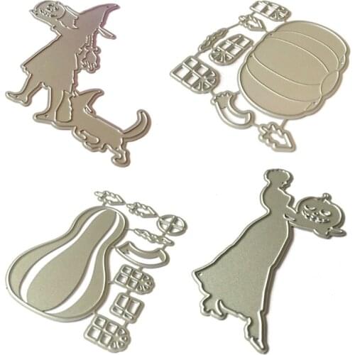 Halloween Pumpkin Witch Metal Cutting Dies Stencil Scrapbooking DIY Album Stamp Paper Card Embossing