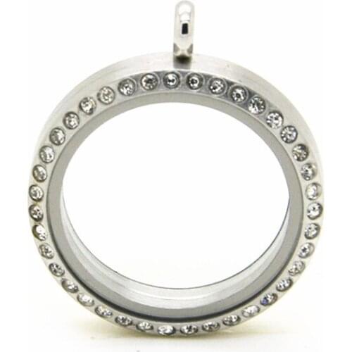 Mix ( 20mm 25mm 30mm ) Stainless Steel Magnetic Crystal Floating Locket Floating Charms Memory Locket Pendant 10Pcs/lot
