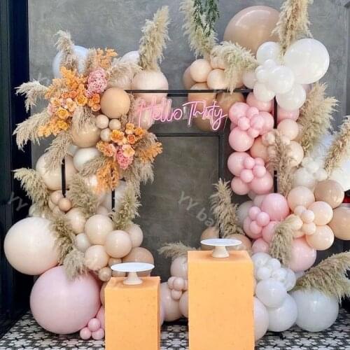 Macaron Pink Double Layer Blush Skin Global DIY Balloons Garland Arch Wedding Supplie Gender Reveal Decoration Baby Shower Decor