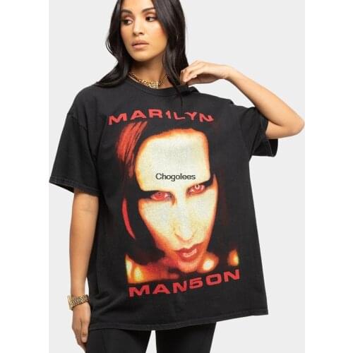 Marilyn Manson Bigger Than Satan Tee Black Wash Custom Shirt s Shirts Mens Women Trend Clothing Size XS 5XL