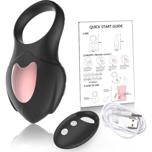 Male Vibrating Cock Ring With Remote Control 10-Speed Penis Ring Vibrators Waterproof Rechargeable Adult Sex Toys For Couple L1