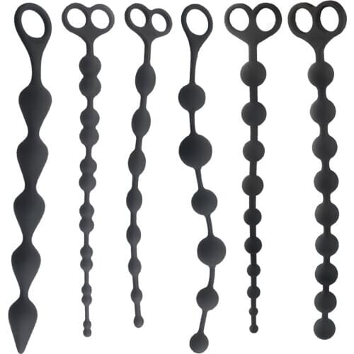 Soft Rubber Anal Plug Beads Long Orgasm Vagina Clit Pull Ring Ball Butt Toys Adults Women Stimulator Sex Accessories Adult Toys