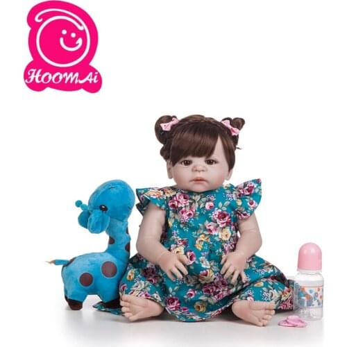18"48CM Soft Silicone Realistic Toys for Children Baby Smooth Vinyl Body Bebe Hair Toy Doll Toddle Doll Full Body Lovely Baby