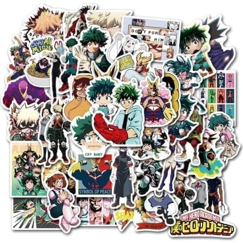 Stickers Anime Stickers My Hero Academia Sticker Suitcase Diary Sticker Motorcycle Notebook Waterproof Sticker 50PCS MTZ121-67