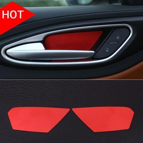 New!! Aluminum Alloy Interior Door Handle Bowl Cover Trim For Alfa Romeo Stelvio 2017 2018 2019 2020 Set of 4pcs