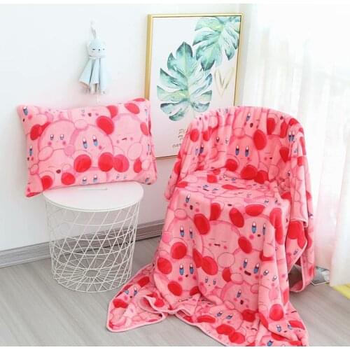 Cartoon anime kirby plush blanket game surrounding home kawaii room decoration soft nap quilt beautiful gift girl