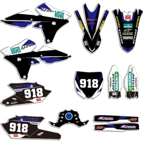 Custom Motorcycle Full Graphic Sticker Decal Kit For Yamaha YZ250F YZ450F YZ 250F YZ 450F 2014 2015 2016 2017