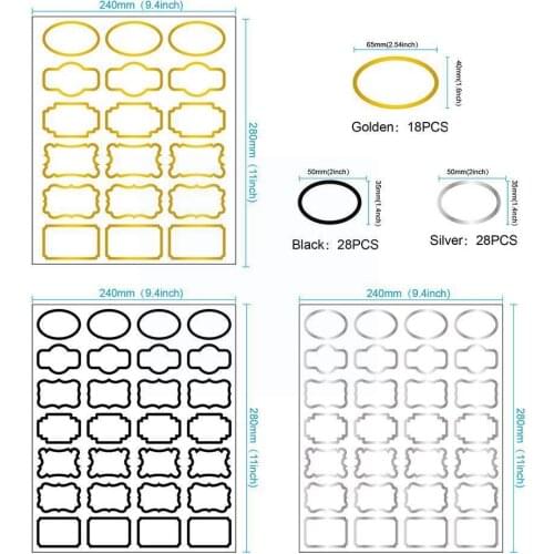 Transparent Food Spice Bottle Label Sticker Tri-color Can Proof Kitchen Fridge Water Bottle Magnet Home Rectangle Lace Storage