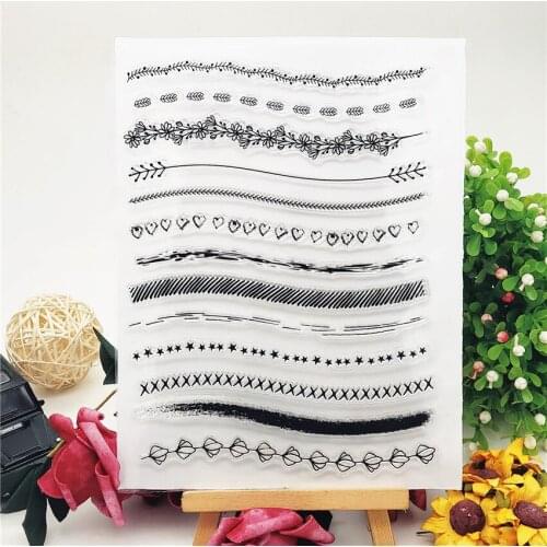 14*18CM Flower Line Transparent Clear Stamps / Silicone Seals Roller Stamp For DIY Scrapbooking Photo Album/Card Making