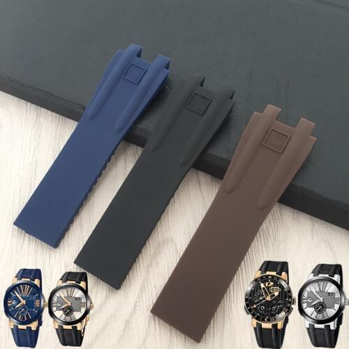 26*20mm soft nature Silicone Rubber Watchband Special for Ulysse Nardin strap Executive 243 for Man Watch band free tools