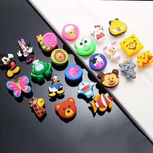 1x Children Cartoon Room Door Knob Pulls Soft PVC Cartoon Car Bird Cat Mouse Crown Dresser Drawer Wardrobe cabinet Handles