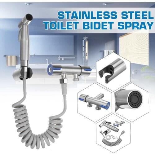 Faucet Handheld Toilet Bidet Sprayer Set Stainless Steel Hand Bidet Kit for Bathroom Sprayer Shower Head Self Cleaning