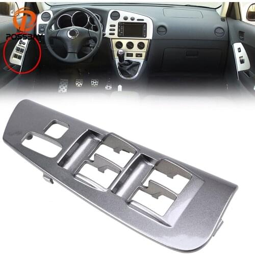 POSSBAY Gray Car Window Switch Control Handle Panel for Toyota Matrix/Pontiac Vibe 2003-2008 Door Switch Control Panel Bezel