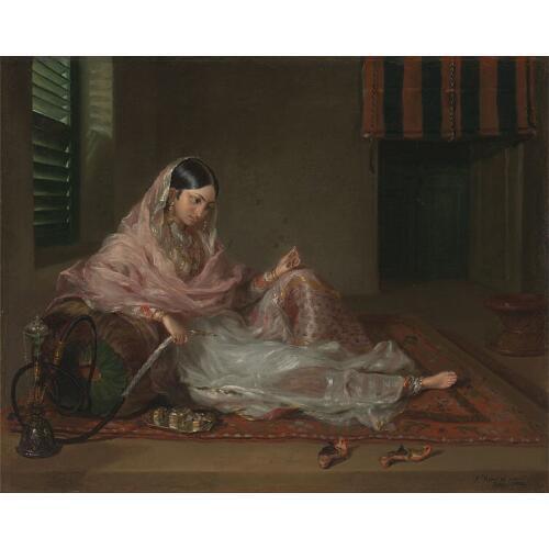 TOP ART # home office art artist Francesco Renaldi Muslim Lady Reclining copy PRINT painting on canvas-- free ship cost
