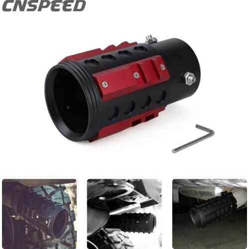 Universal Car 63mm Aluminum Styling Tail Throat Car Rear Round Exhaust Pipe Tail Tip Pipe Industrial Style For jeep wrangler