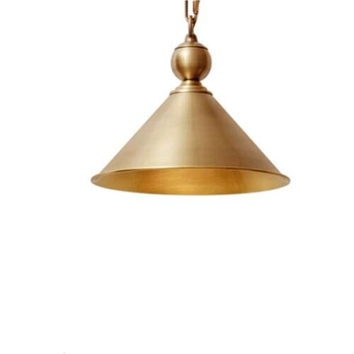 Showcase 1 pcs Antique Brass Pendant Lamps Kitchen Bar Lighting Vintage Copper Pendant Lights Dining Room Bedroom Hanging Light