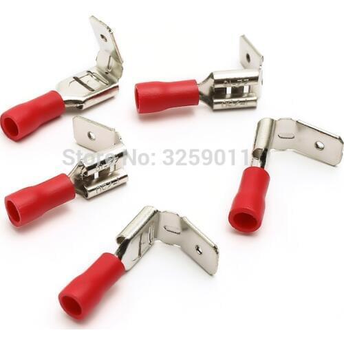 1PCS 22-16 AWG Semi Insulated Piggy Back Spade Electrical Quick Splice Crimp Terminals Connectors Red