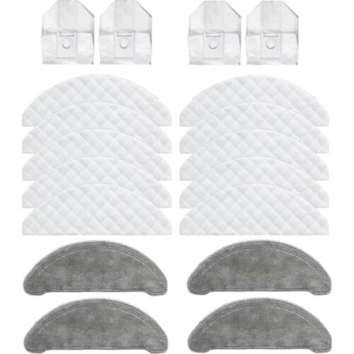 18Pcs Dust Bags Recyclable Mops Cloths Disposable Wipes Parts Accessories for ROIDMI EVE Plus Robot Cleaner Sweeper