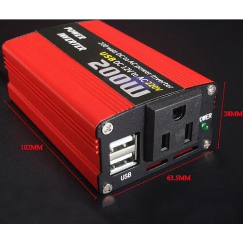 200W on-board inverter 12V to 110V220V power converter booster with dual USB