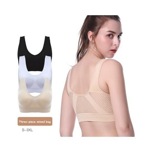 2019 Lively Three-piece Sports Bra Mesh Hollow Vent Sports Bra Thin Seamless Yoga Vest Womens Underwear