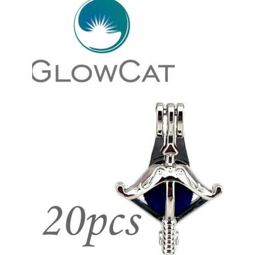 20x KK634 Cool Tool Crossbow Arrow Beads Cage Essential Oil Diffuser Oyster Pearl Cage Locket Pendant Jewelry Making