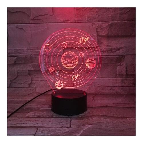 3D Lamp Nine Planets In The Solar System Touch Sensor Fast Delivery for Indoor Decoration Led Night Light Lamp Dropshipping 2019