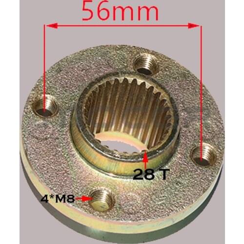 4 holes 28T Rear Sprocket Hub Fit for Buggy China Quad Bike 50cc 110cc 150cc 200cc electric Cargo ATV Go kart Vehicle Parts