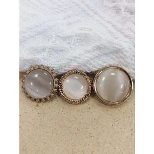 6pcs Metal Gold Decorative Buttons for Clothing Craft Needlework Sewing Dress Coat Pearl 20mm21.5mm23mm