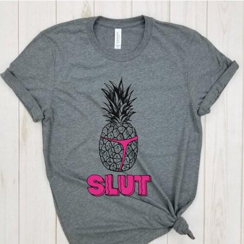 Pineapple Funny shirt 100% cotton crewneck short sleeve cute fashion top tees for women Ladies plus size oversized goth T-shirts