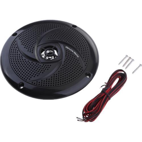 Black Waterproof Round Speaker Sound System for Boat Marine Car RV