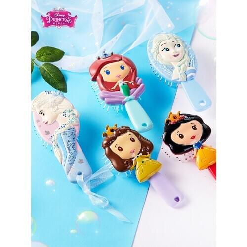Disney Frozen Rapunzel Belle Snow White Children Comb Doll Accessories Airbag Massage Comb Girls Birthday Gifts Air Cushion Comb