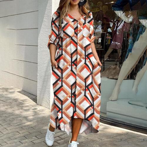 Camouflage Printed Long Dress Women Pocket Split Long Sleeve Casual Loose Female Maxi Dresses Summer 2021 Fashion Lady Vestidos